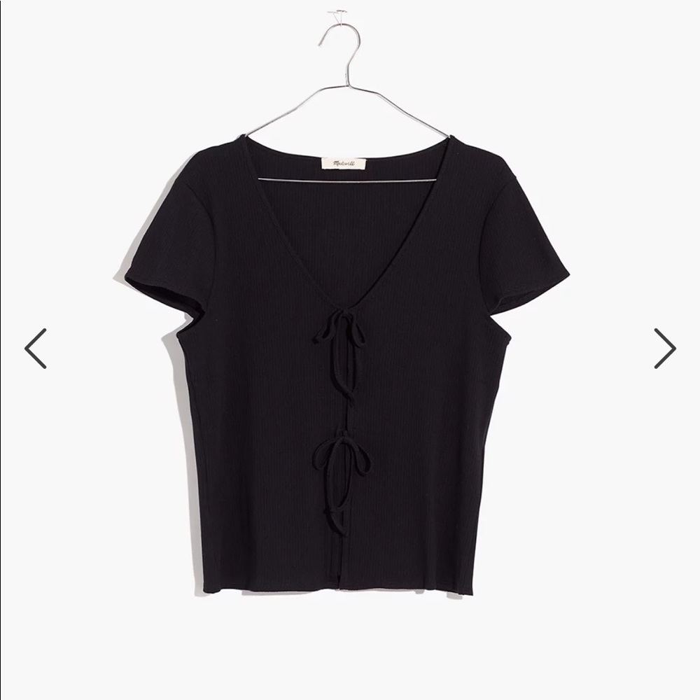 Madewell Ribbed Bow-front Tee - Picture 3 of 3